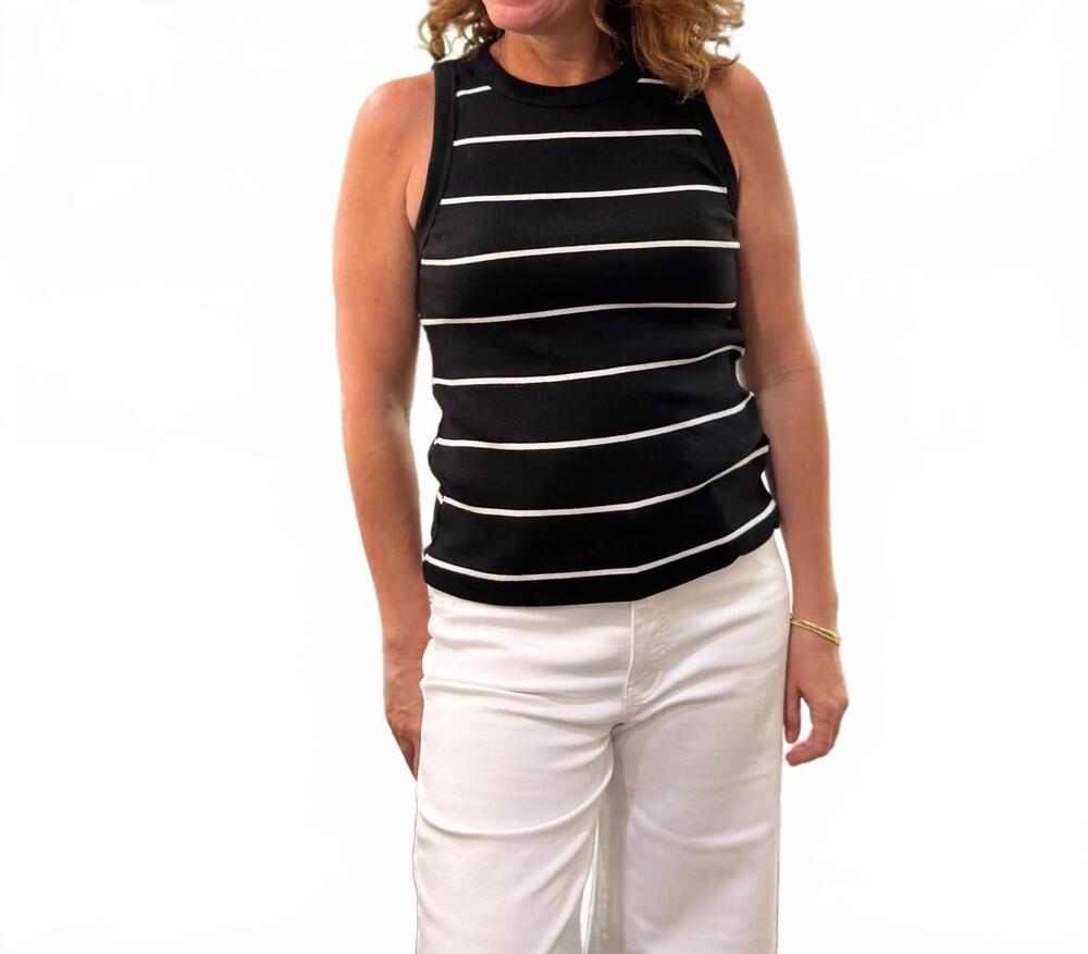 NEW DYLAN women's jude stripe tank top in black & white
